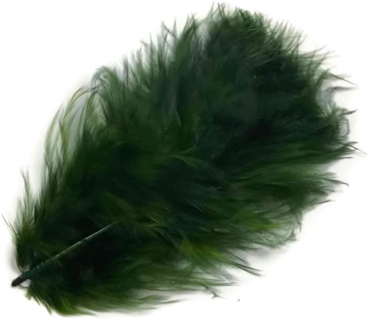 1 Pack - Olive Green Turkey Marabou Short Down Fluff Loose Feathers 0.10 Oz.