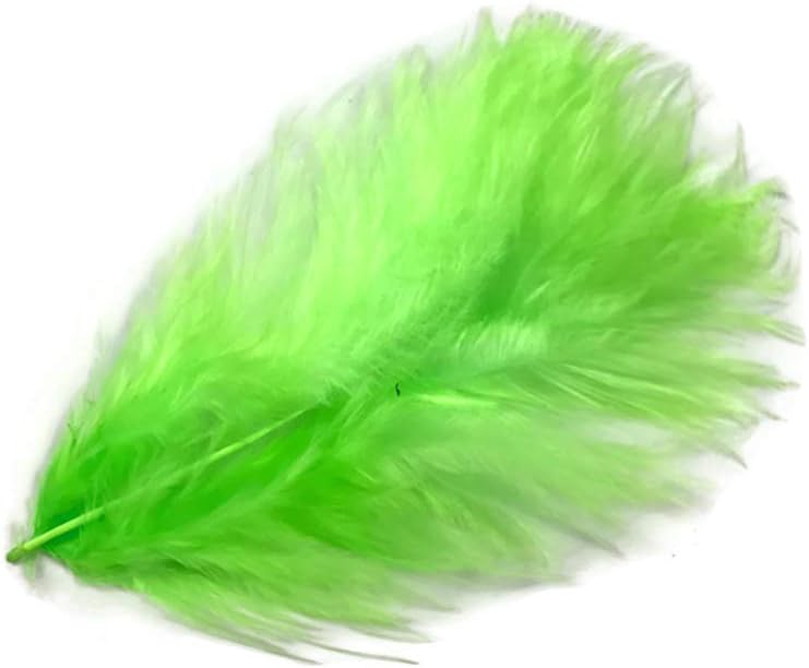 1 Pack - Chartreuse Green Turkey Marabou Short Down Fluff Loose Feathers 0.10 Oz.
