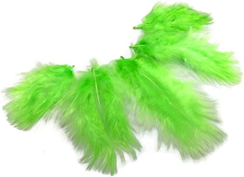 1 Pack - Chartreuse Green Turkey Marabou Short Down Fluff Loose Feathers 0.10 Oz.