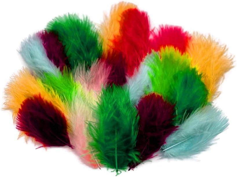 1/4 Lb - Chartreuse Green Turkey Marabou Short Down Fluffy Loose Wholesale Feathers (Bulk)