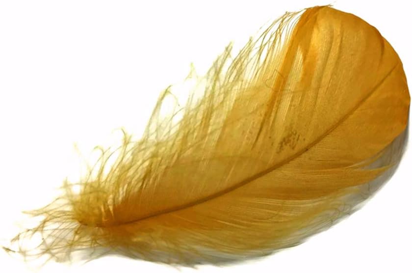 1 Pack - 2-3" Antique Gold Goose Coquille Loose Feathers - 0.35 Oz.