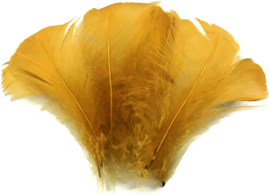 1 Pack - 2-3" Antique Gold Goose Coquille Loose Feathers - 0.35 Oz.