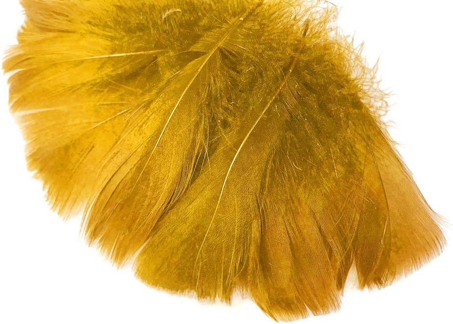 1 Pack - 2-3" Antique Gold Goose Coquille Loose Feathers - 0.35 Oz.