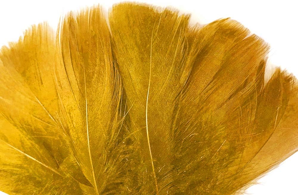 1/4 Lb - 2-3" Antique Gold Goose Coquille Loose Wholesale Feathers (Bulk)