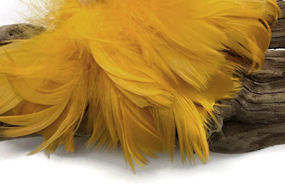 1 Pack - 2-3" Antique Gold Goose Coquille Loose Feathers - 0.35 Oz.