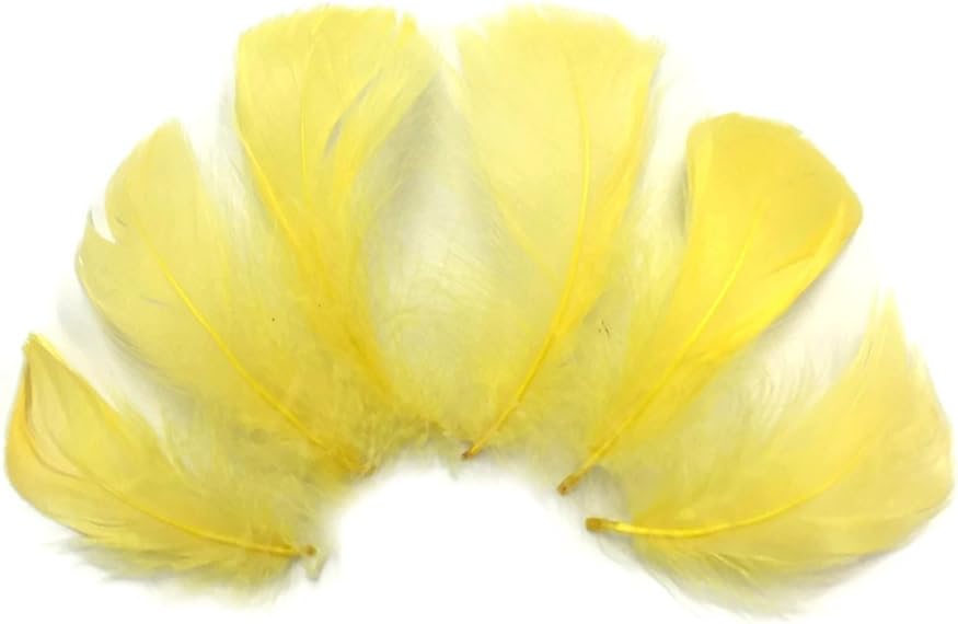 1/4 Lb - 2-3" Yellow Goose Coquille Loose Wholesale Feathers (Bulk)