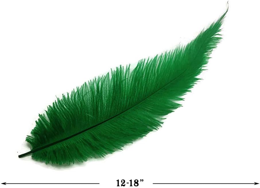 20 Pieces - Kelly Green Mini Spads Ostrich Chick Body Feathers