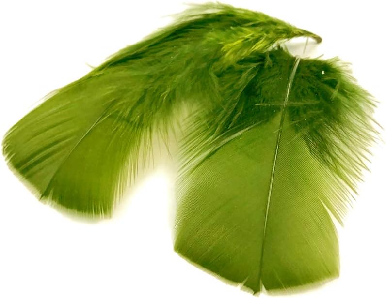 1 Pack - Olive Green Dyed Turkey T-Base triangle Body Plumage Feathers 0.50 Oz.