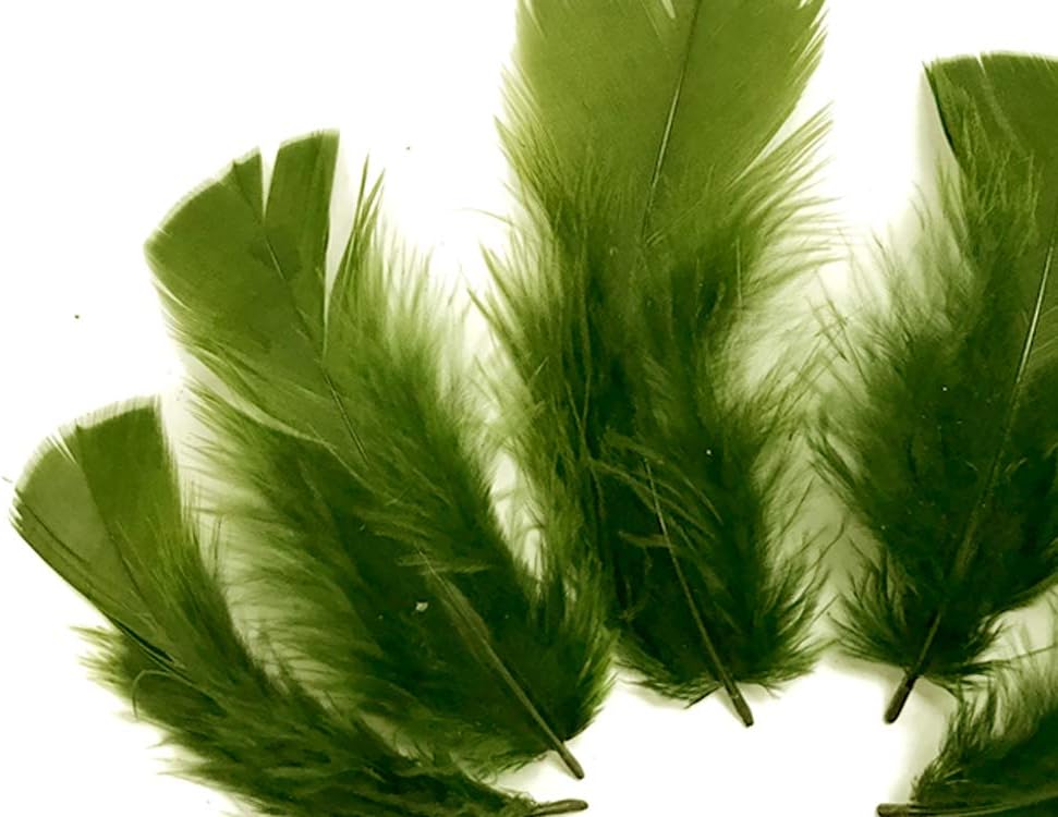 1 Pack - Olive Green Dyed Turkey T-Base triangle Body Plumage Feathers 0.50 Oz.
