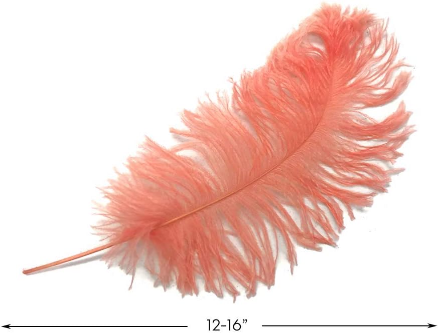 10 Pieces -  12-16" Apricot Dyed Ostrich Tail Fancy Feathers