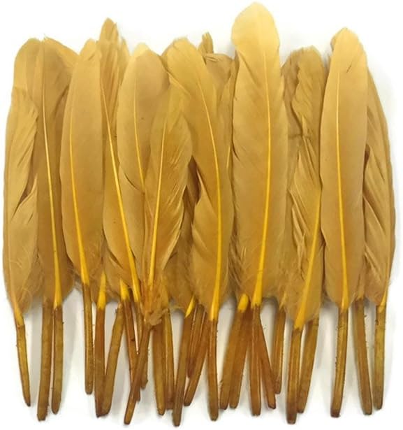 1/4 Lb. - Old Gold Dyed Duck Cochettes Loose Wing Quill Wholesale Feather (Bulk)