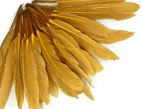 1/4 Lb. - Old Gold Dyed Duck Cochettes Loose Wing Quill Wholesale Feather (Bulk)
