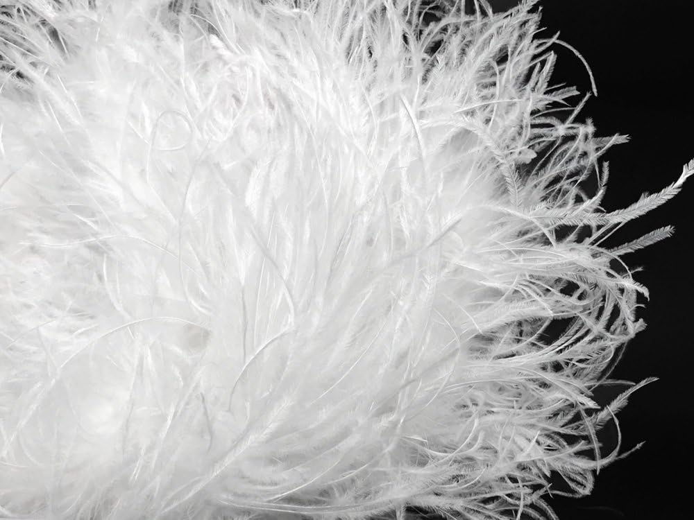 2 Yards - 5 Ply Snow White Heavy Weight Ostrich Fluffy Feather Boa