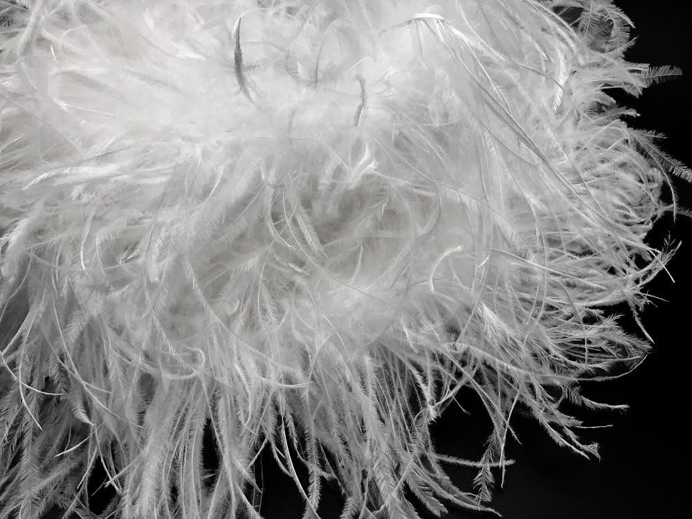 2 Yards - 5 Ply Snow White Heavy Weight Ostrich Fluffy Feather Boa