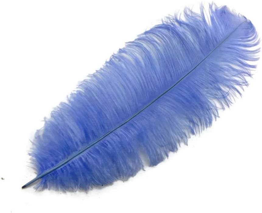 10 Pieces - 14-17" Light Blue Ostrich Dyed Drab Body Feathers