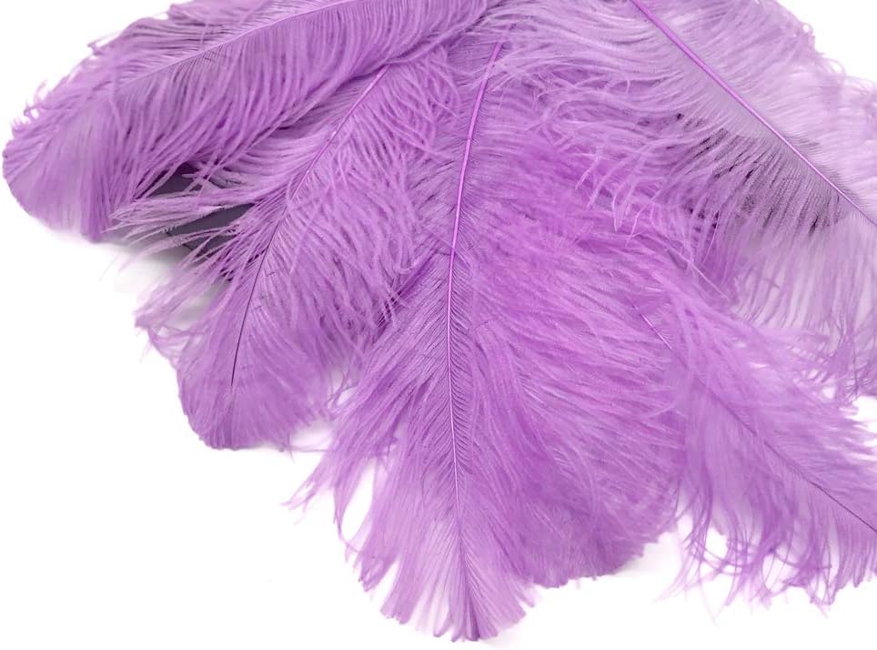 10 Pieces - 18-24" Lavender Large Prime Grade Ostrich Wing Plume Centerpiece Feathers