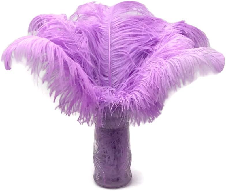 10 Pieces - 18-24" Lavender Large Prime Grade Ostrich Wing Plume Centerpiece Feathers