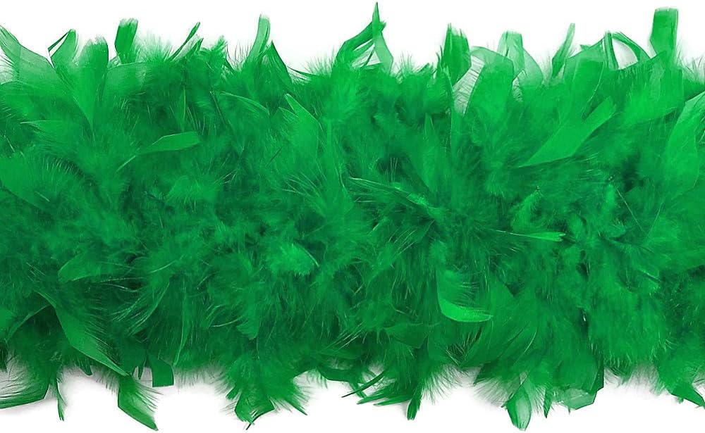 2 Yards - Kelly Green Heavy Weight Chandelle Feather Boa | 80 Gram
