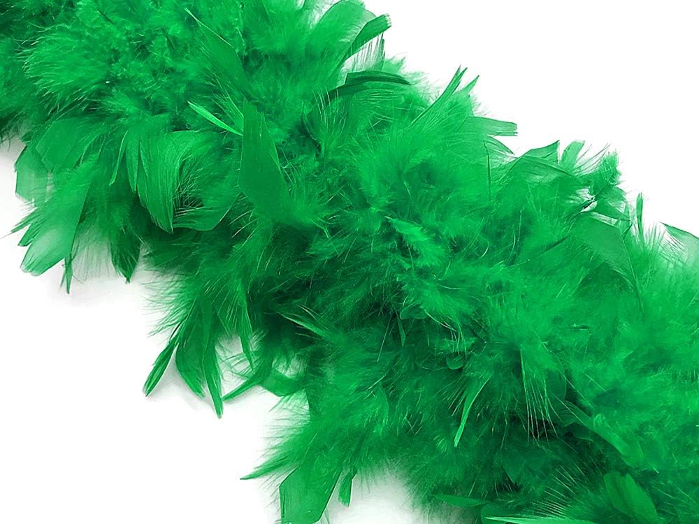 2 Yards - Kelly Green Heavy Weight Chandelle Feather Boa | 80 Gram