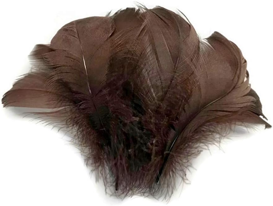 1/4 Lb - 2-3" Natural Brown Goose Coquille Loose Wholesale Feathers (Bulk)