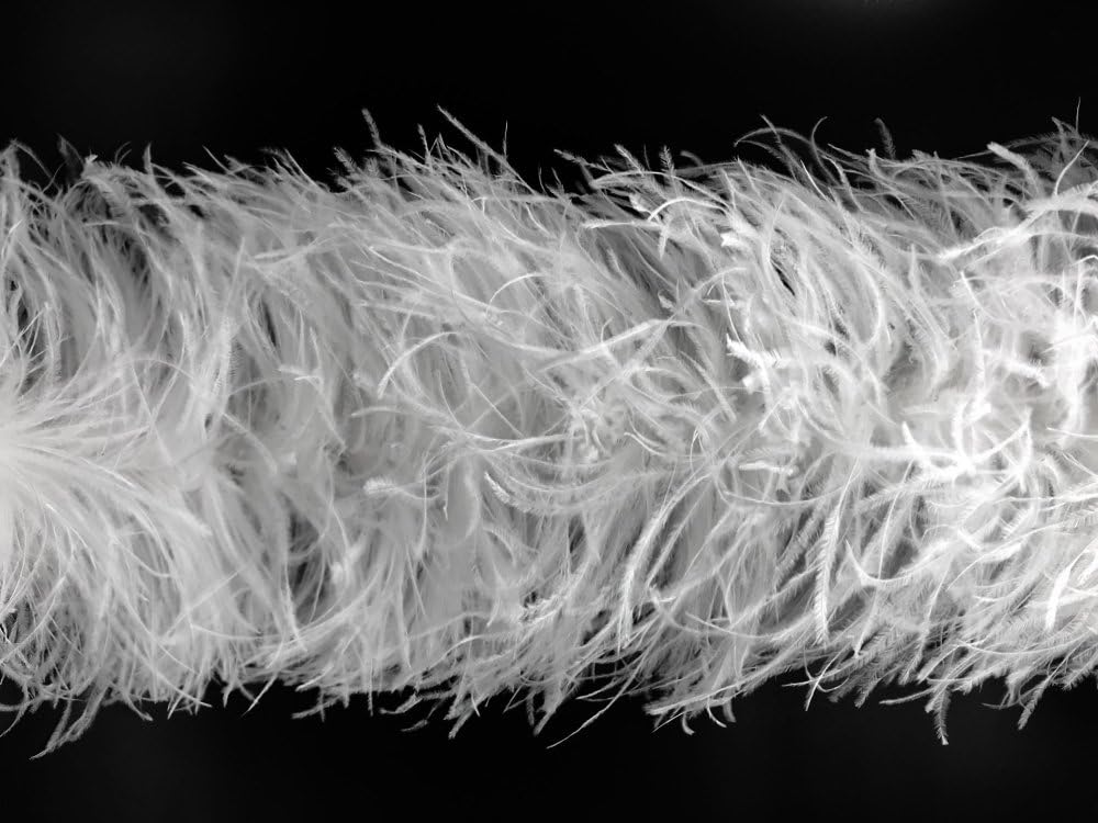 2 Yards - Snow White 3 Ply Ostrich Medium Weight Fluffy Feather Boa