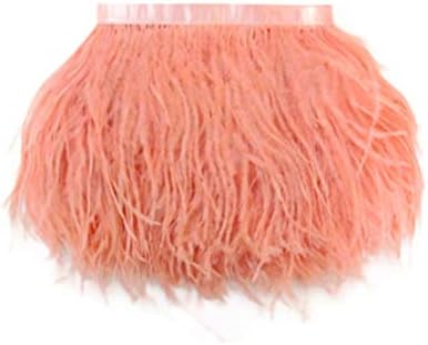 10 Yards - Peach Pink Ostrich Fringe Trim Wholesale Feather (Bulk)