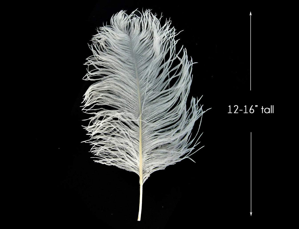 50 Pieces - 12-16" Snow White Ostrich Tail Centerpiece Costume Wholesale Feathers (Bulk)