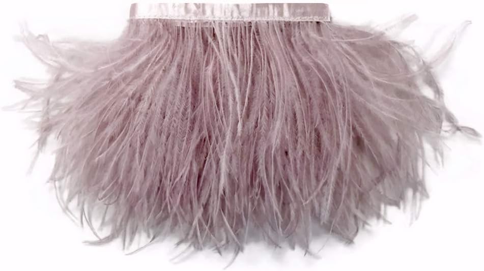 10 Yards - Taupe Ostrich Fringe Trim Wholesale Feather (Bulk)