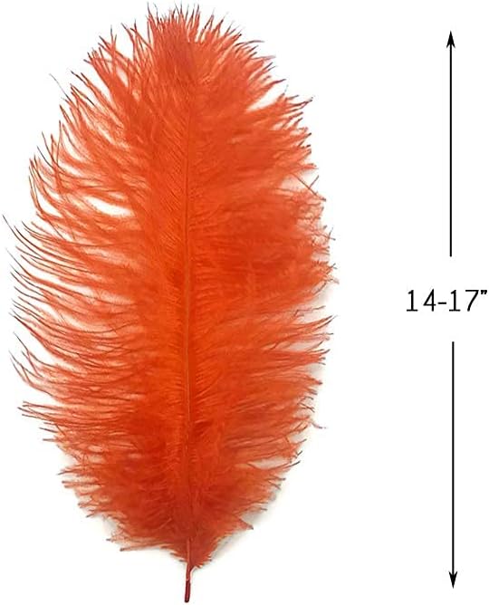 10 Pieces - 14-17" Burnt Orange Ostrich Dyed Drab Body Feathers