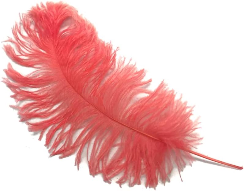 10 Pieces -  12-16" Rose Pink Dyed Ostrich Tail Fancy Feathers