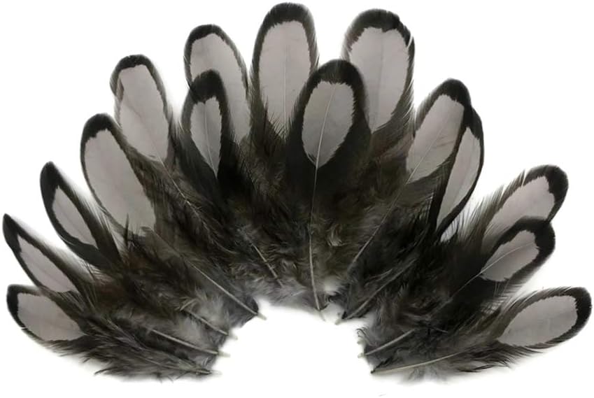 1 Dozen - Heron Gray Whiting Farms Laced Hen Saddle Feathers