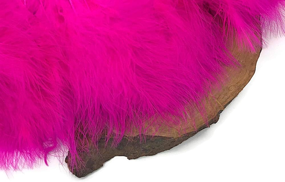 1 Yard - Hot Pink Marabou Turkey Fluff Feather Fringe Trim