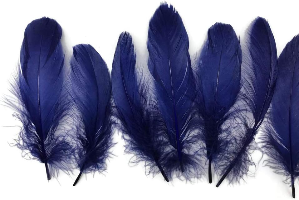1/4 lbs. - Navy Blue Goose Nagoire Wholesale Feathers (Bulk)