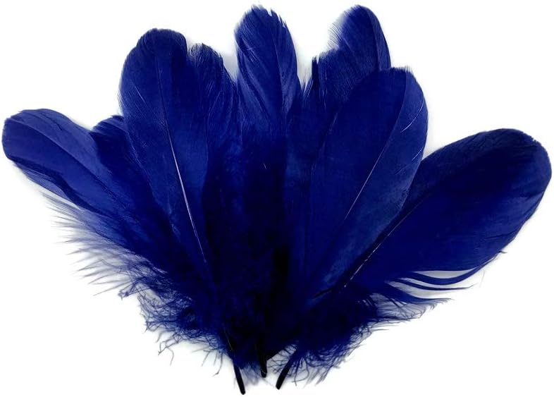 1/4 lbs. - Navy Blue Goose Nagoire Wholesale Feathers (Bulk)
