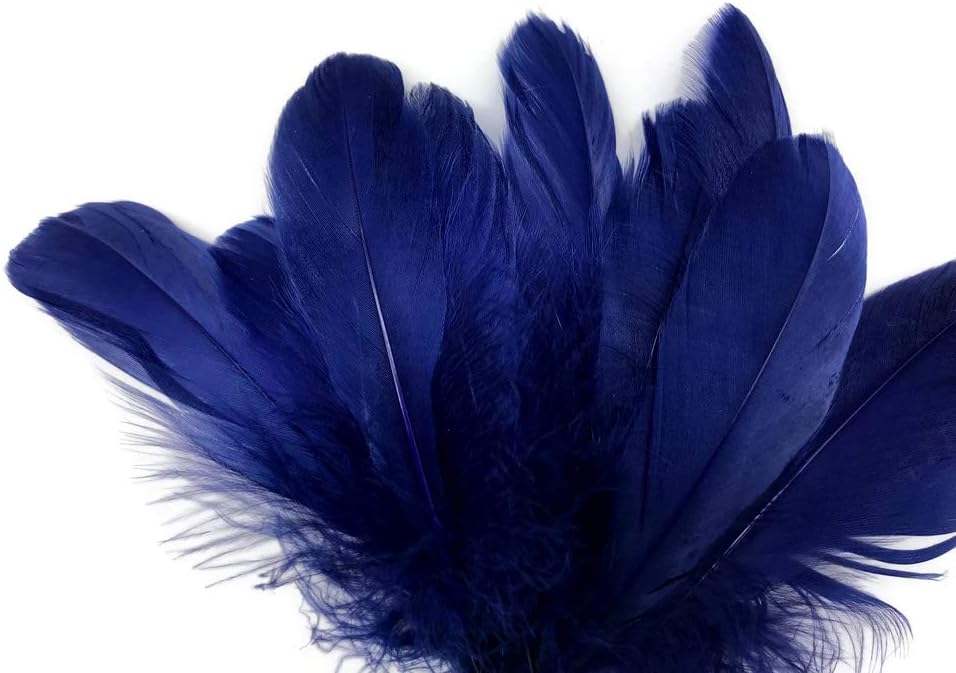 1/4 lbs. - Navy Blue Goose Nagoire Wholesale Feathers (Bulk)