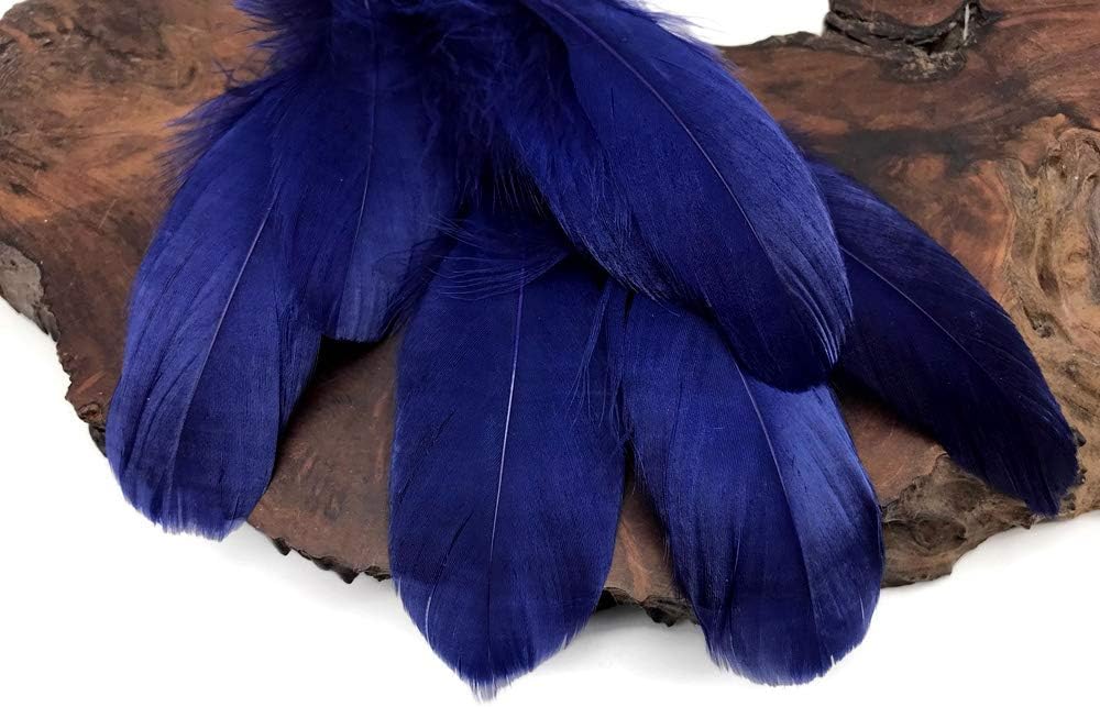 1/4 lbs. - Navy Blue Goose Nagoire Wholesale Feathers (Bulk)