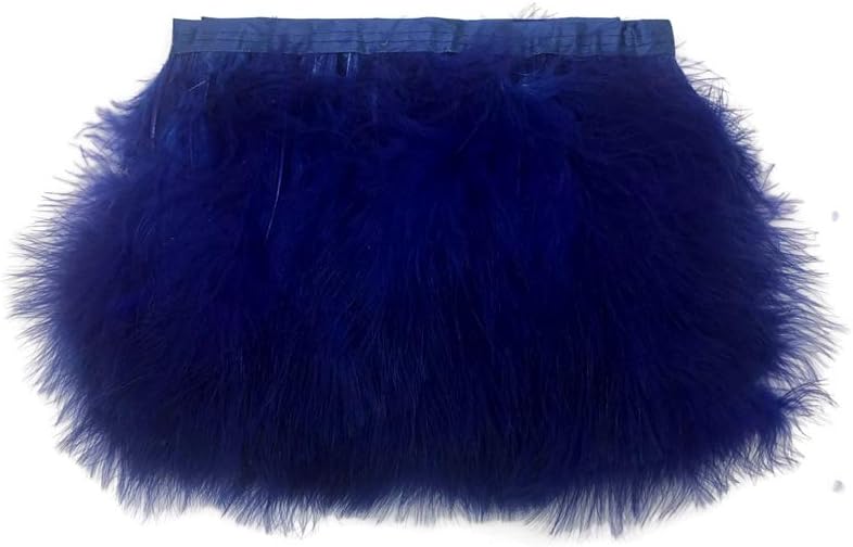 1 Yard - Navy Blue Marabou Turkey Fluff Feather Fringe Trim