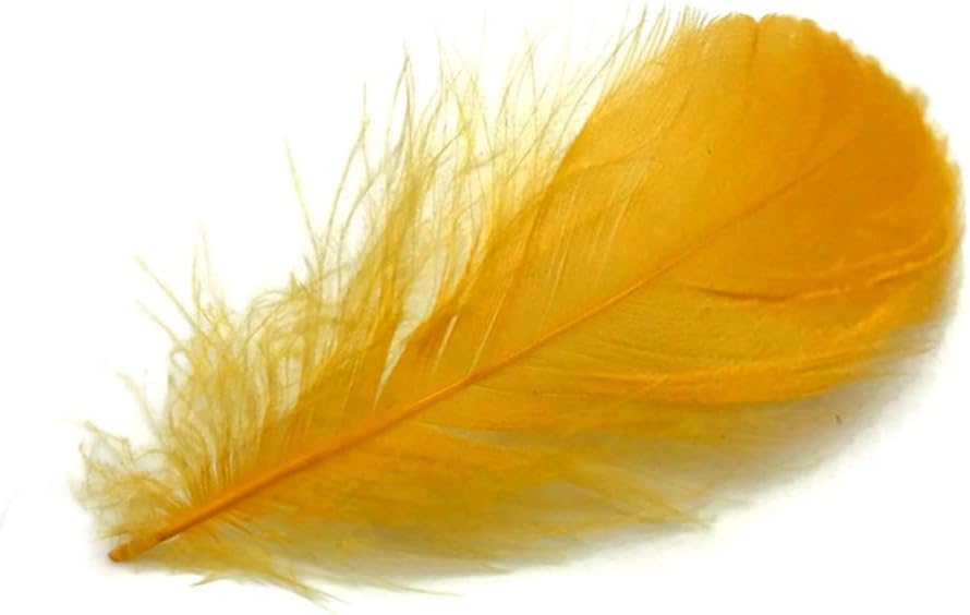 1 Pack - 2-3" Golden Yellow Goose Coquille Loose Feathers - 0.35 Oz.