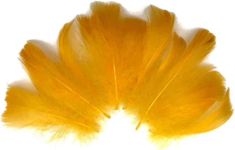 1 Pack - 2-3" Golden Yellow Goose Coquille Loose Feathers - 0.35 Oz.