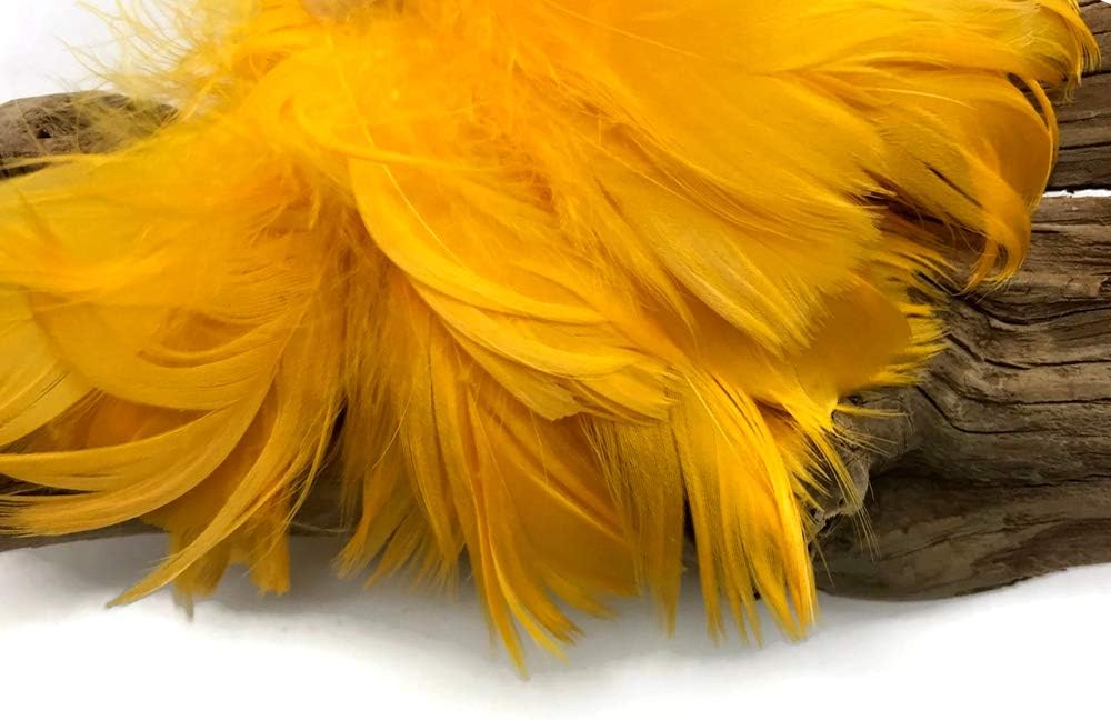 1 Pack - 2-3" Golden Yellow Goose Coquille Loose Feathers - 0.35 Oz.