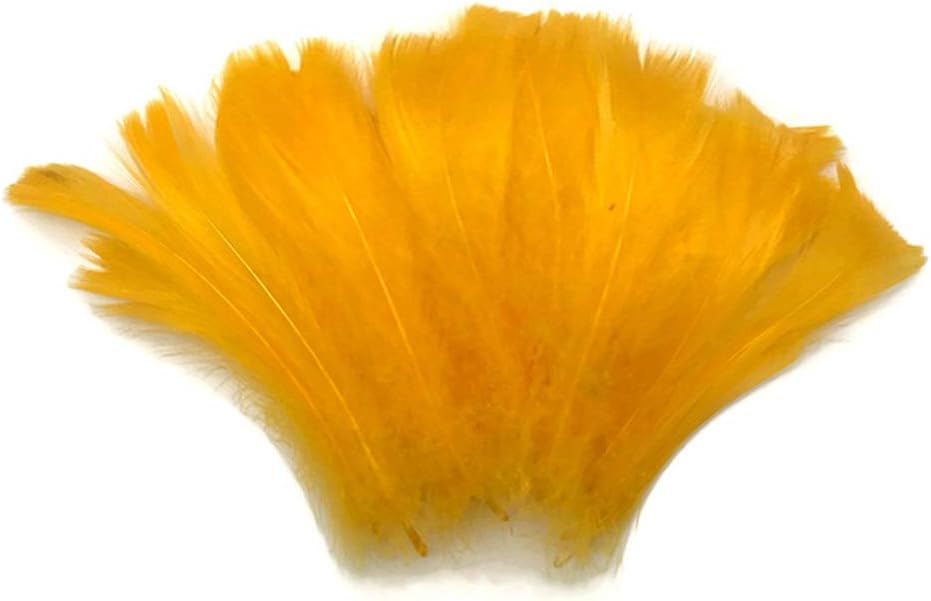1 Pack - 2-3" Golden Yellow Goose Coquille Loose Feathers - 0.35 Oz.