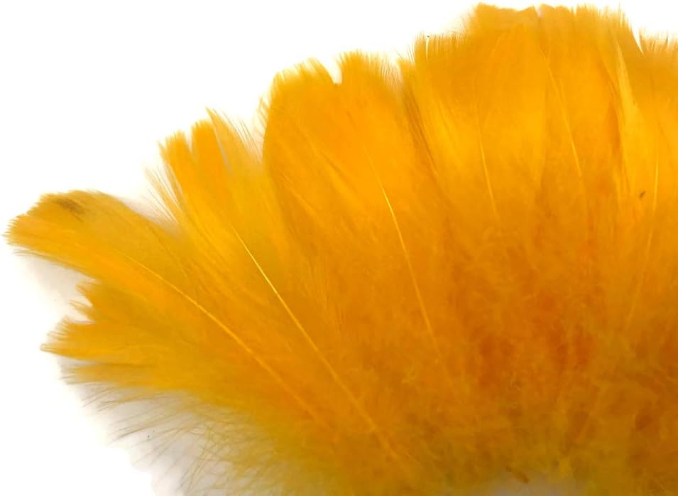 1 Pack - 2-3" Golden Yellow Goose Coquille Loose Feathers - 0.35 Oz.