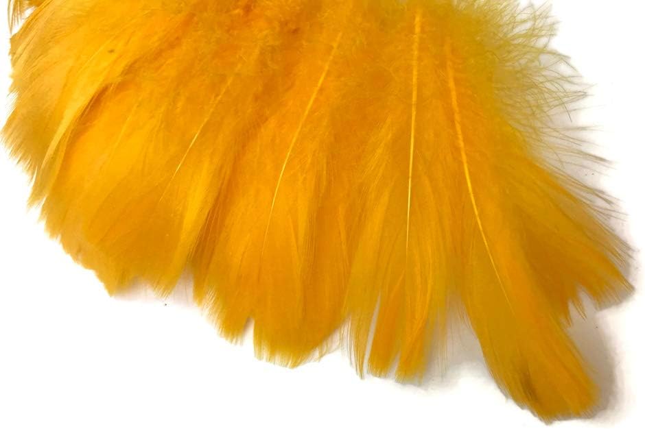 1 Pack - 2-3" Golden Yellow Goose Coquille Loose Feathers - 0.35 Oz.
