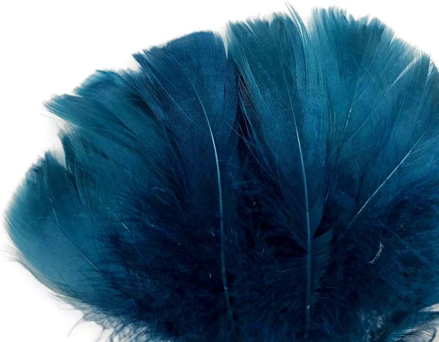 1 Pack - 2-3" Teal Blue Goose Coquille Loose Feathers - 0.35 Oz.