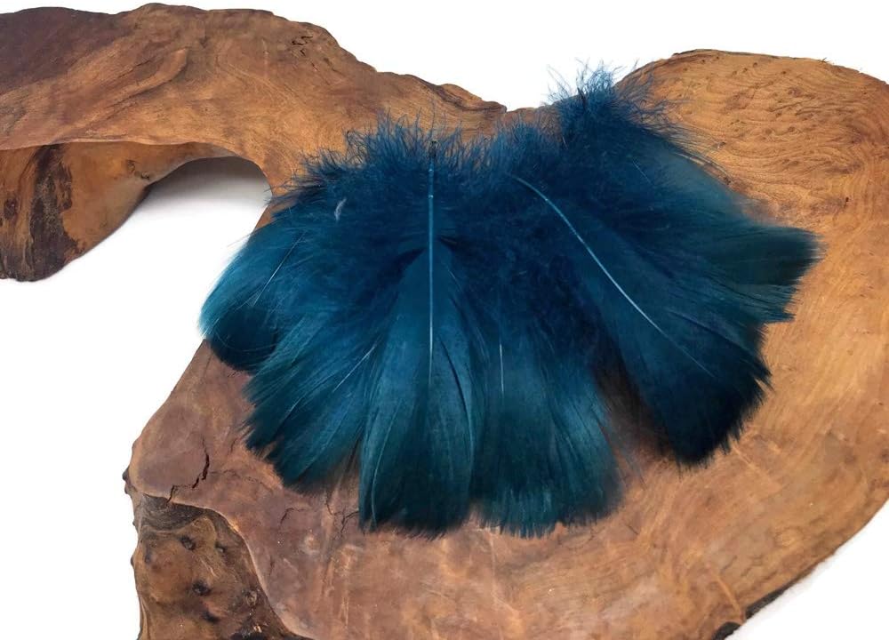 1 Pack - 2-3" Teal Blue Goose Coquille Loose Feathers - 0.35 Oz.