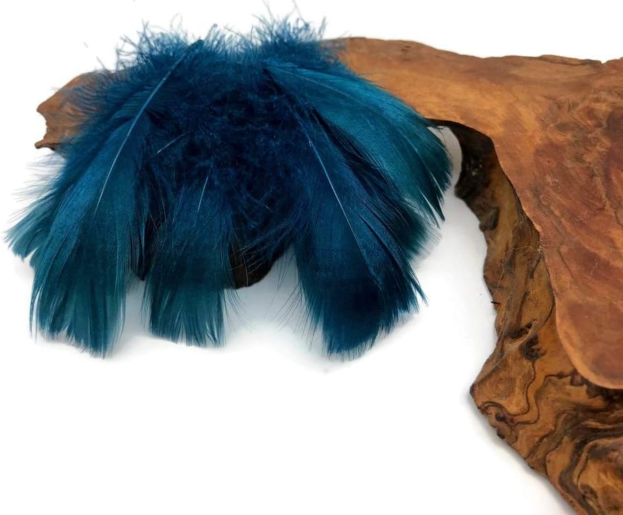 1/4 Lb - 2-3" Teal Blue Goose Coquille Loose Wholesale Feathers (Bulk)