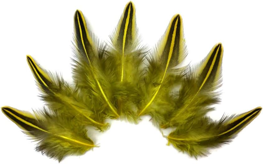 10 Pieces - Yellow Jungle Cock Loose Plumage Feather