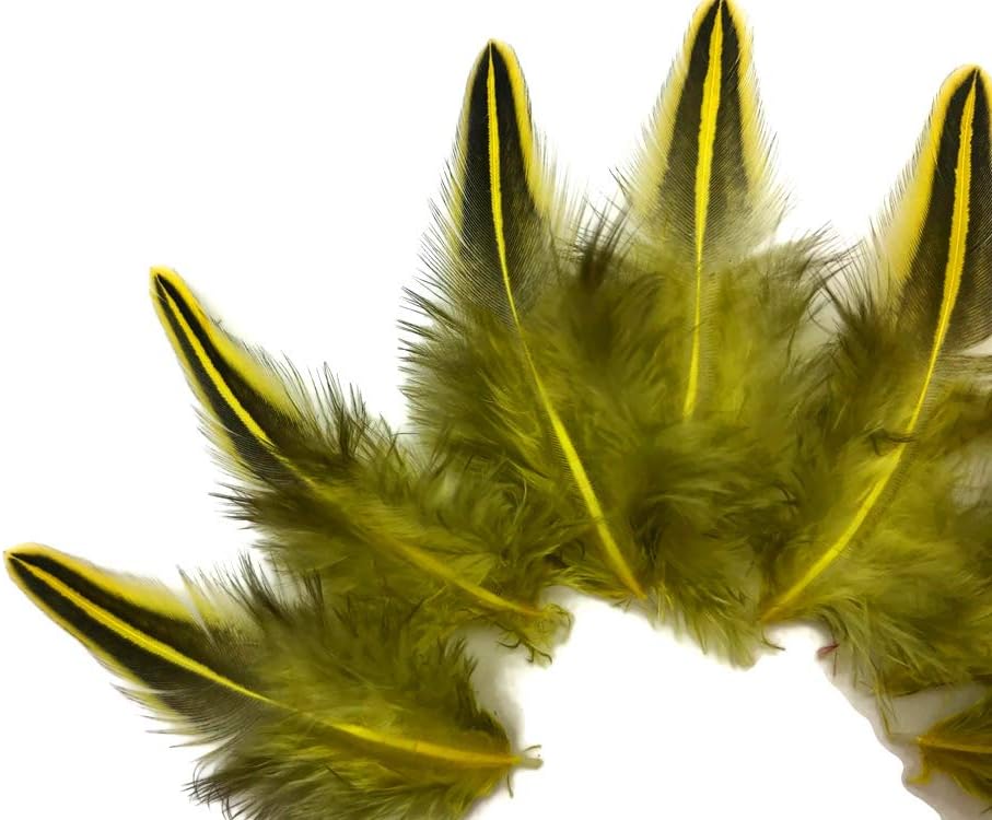 10 Pieces - Yellow Jungle Cock Loose Plumage Feather