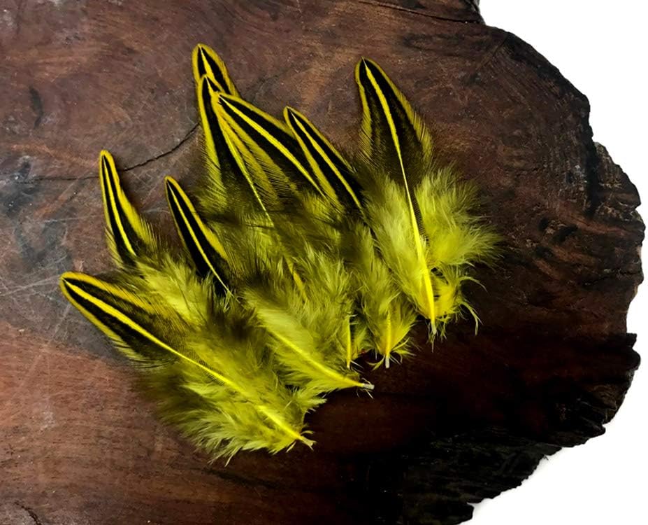 10 Pieces - Yellow Jungle Cock Loose Plumage Feather