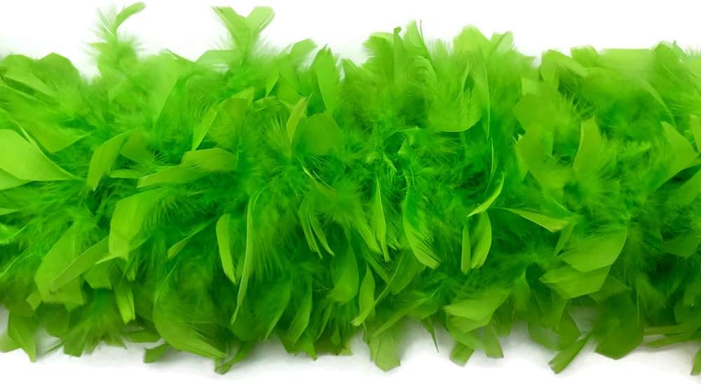 2 Yards - Lime Green Heavy Weight Chandelle Feather Boa | 80 Gram